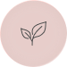 Leaf line icon centered on pink circular gradient badge